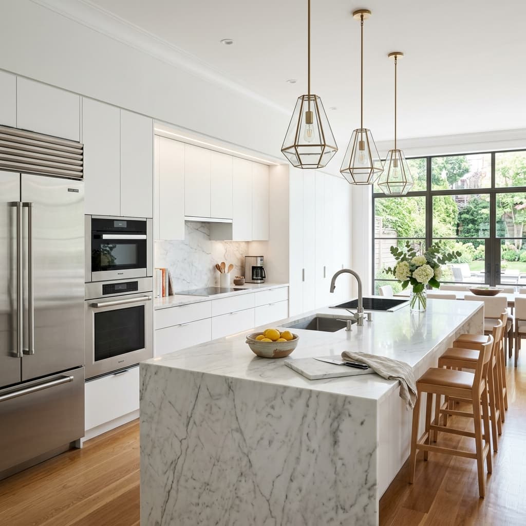 Polished clean kitchen after professional cleaning